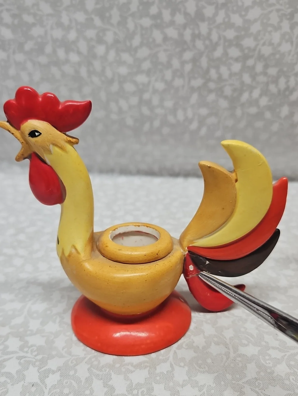 1960 Holt Howard Rooster Candlestick Holders Fall Thanksgiving Japan